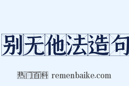 别无他法造句是什么意思的图片